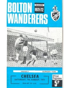 Bolton Wanderers vChelsea official programme 07/08/1971
