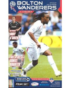 Bolton Wanderers vChelsea official programme 07/10/2007 Premier League