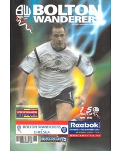 Bolton Wanderers v Chelsea official programme 23/11/2002 Premier League