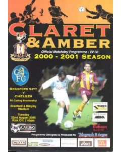 Bradford City vChelsea official programme 22/08/2000 Premier League