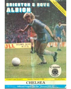 Brighton & Hove Albion vChelsea official programme 03/09/1983