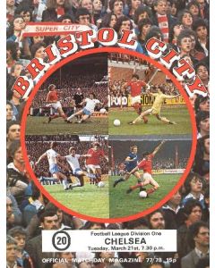 Bristol City v Chelsea official programme 21/03/1978