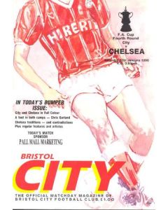 Bristol City vChelsea official programme 27/01/1990