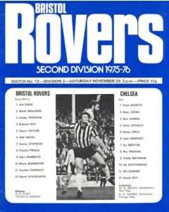 Bristol Rovers vChelsea official programme 29/11/1975