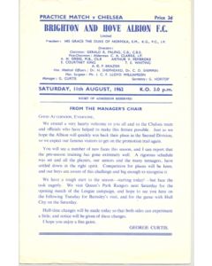Brighton and Hove Albion v Chelsea practice match 11/08/1962