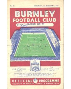 Burnley vChelsea official programme 01/02/1958
