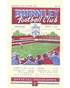 Burnley v Chelsea official football programme 18/10/1952