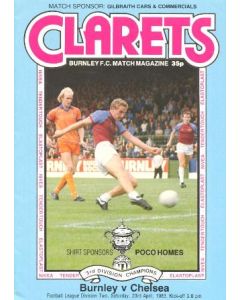 Burnley v Chelsea official programme 23/04/1983