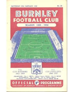 Burnley vChelsea official programme 28/01/1956