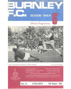 Burnley vChelsea official programme 28/09/1968