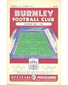 Burnley v Chelsea official programme 31/08/1954