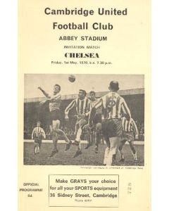Cambridge United vChelsea official programme 01/05/1970 Rare Version of This Programme
