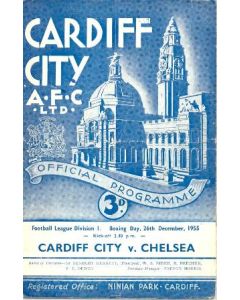Cardiff City vChelsea official programme 26/12/1955