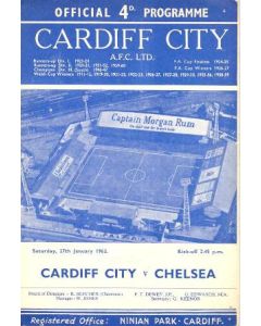 Cardiff City v Chelsea official programme 27/01/1962