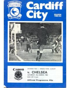 Cardiff City vChelsea official programme 31/03/1984