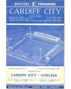 Cardiff City v Chelsea official programme 10/12/1960