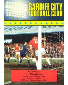 Cardiff City vChelsea official programme 31/10/1980