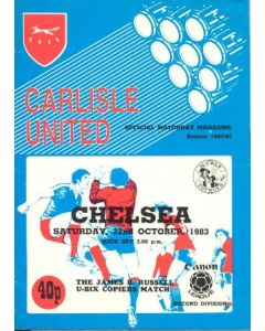 Carlisle United vChelsea official programme 22/10/1983