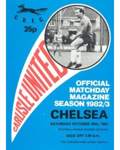 Carlisle United vChelsea official programme 30/10/1982