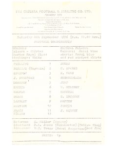 1976 chelsea reserves v crystal palace reserves