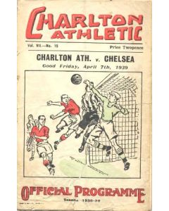 Charlton Athletic v Chelsea official programme 07/04/1939