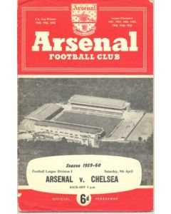 Arsenal vChelsea official programme 09/04/1960