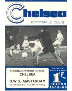 Chelsea v D.W.S. Amsterdam official programme 23/10/1968