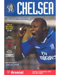 Chelsea v Arsenal Official Programme 01/09/2002 Premier League