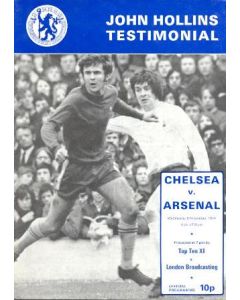 Chelsea v Arsenal official programme 06/11/1974 John Hollins testimonial match