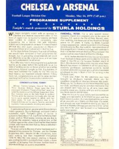 Chelsea v Arsenal official programme 14/05/1979