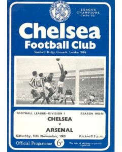 Chelsea v Arsenal official programme 16/11/1963
