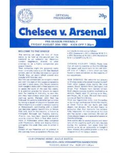 Chelsea v Arsenal official programme 20/08/1982