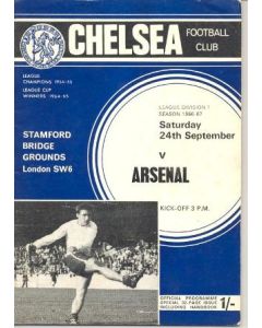 Chelsea v Arsenal official programme 24/09/1966 Football League