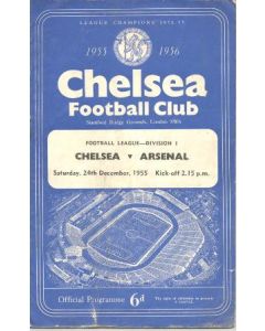 Chelsea v Arsenal official programme 24/12/1955