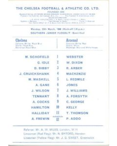 Chelsea v Arsenal official programme 25/03/1968