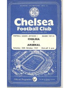 Chelsea v Arsenal official programme 26/10/1957