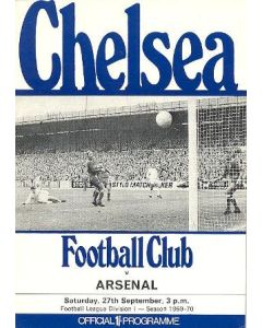 Chelsea v Arsenal official programme 27/09/1969 Football League