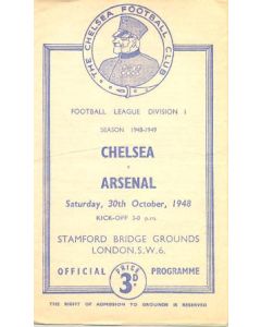 Chelsea v Arsenal official programme 30/10/1948