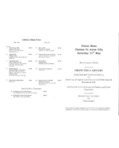 Chelsea v Aston Villa menu probably of season 2001-02