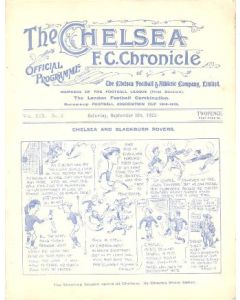 Chelsea v Aston Villa official programme 08/09/1923