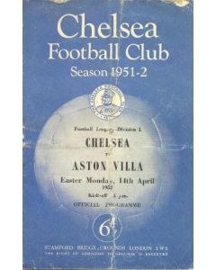 Chelsea v Aston Villa official programme 14/04/1952