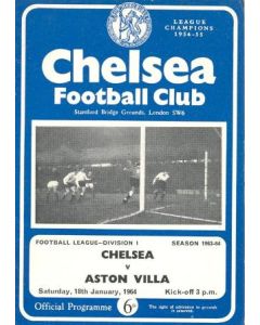 Chelsea v Aston Villa official programme 18/01/1964