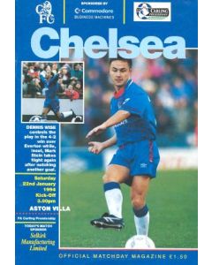 Chelsea v Aston Villa official programme 22/01/1994
