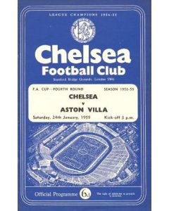 Chelsea v Aston Villa official programme 24/01/1959