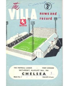Aston Villa v Chelsea official programme 26/08/1961
