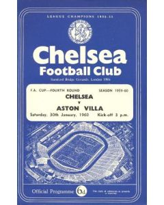 Chelsea v Aston Villa official programme 30/01/1960 F.A. Cup