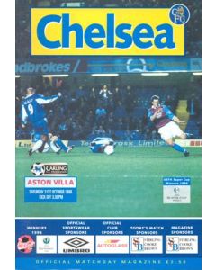 Chelsea v Aston Villa official programme 31/10/1998 Carling F.A. Premiership