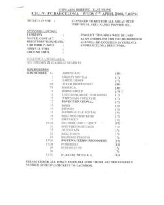 Chelsea v Barcelona 05/04/2000 Stewards Briefing - East Stand