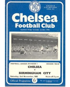 Chelsea v Birmingham City official programme 02/11/1963