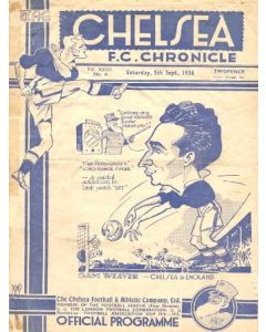 Chelsea v Birmingham official programme 05/09/1936